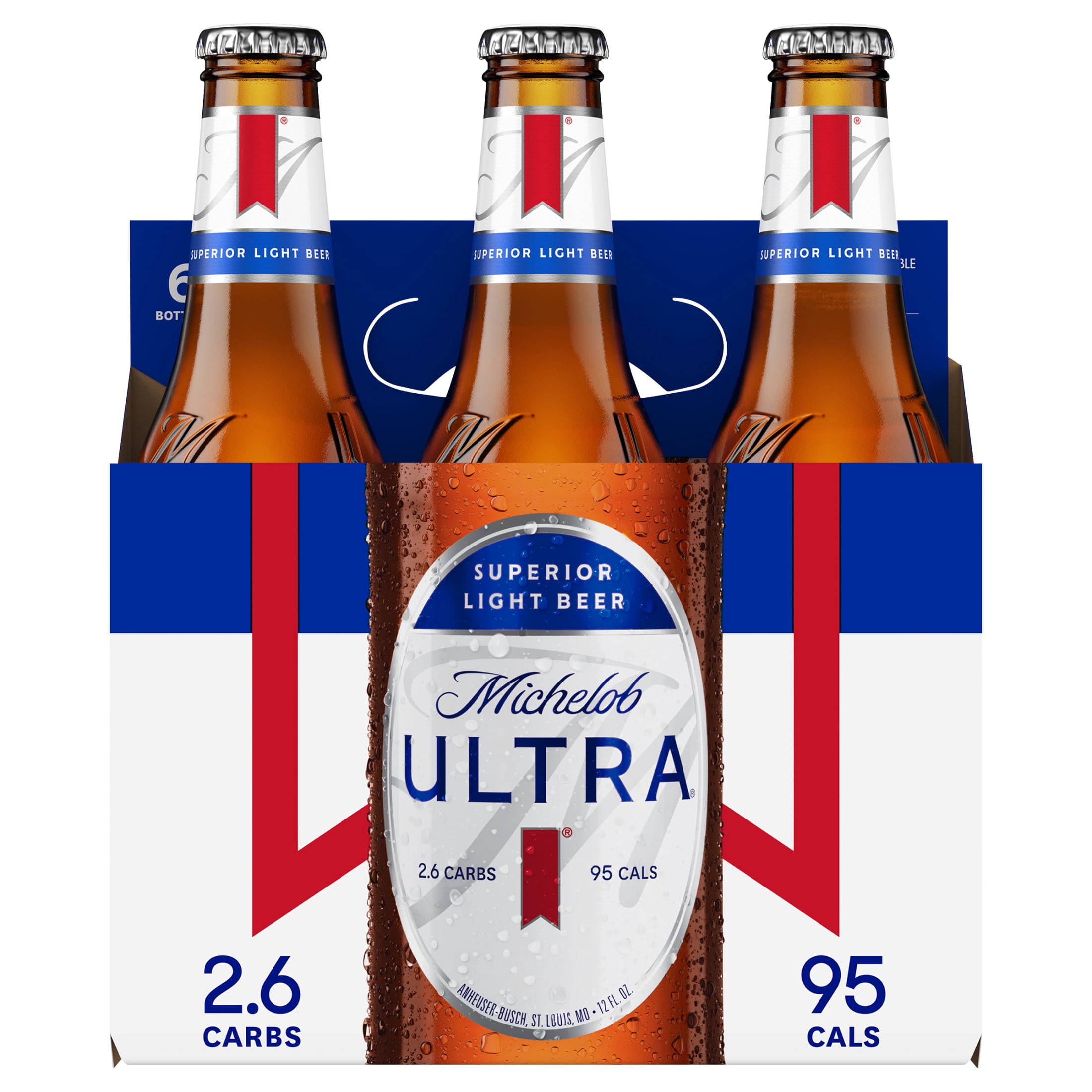 Michelob ULTRA Superior Light American Lager Beer, 6 pack 12 fl oz Glass Bottles 4.2% ABV