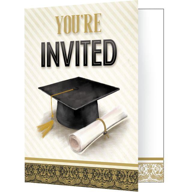 Creative Converting Classic Graduation Invitation, Foldover, 8 ct
