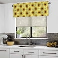 thumbnail image 6 of Valance Curtains for Windows,Cute Bees and Sunflowers Semi Sheer Curtain Valance,Sunflower on Checkered Window Valance Curtains,Short Rod Pocket Window Treatment for Kitchen Living Room 54"x18", 6 of 6