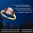 thumbnail image 2 of Gem Stone King 10K Yellow Gold Peach Nano Morganite and Red Garnet Engagement Ring for Women | 2.74 Cttw | Oval 9X7MM | Gemstone October Birthstone | Size 7, 2 of 6