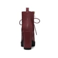 thumbnail image 2 of BLISSFUL STEP Women's Round Toe Block High Heel Lace up Platform Boots, 2 of 7