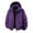 006 Purple, variant on Women's Plus Size Waterproof Jacket Winter Windproof Warm Hooded Full Zip Button down Coat With Pockets