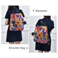 thumbnail image 4 of FORMRS Women's Travel Backpack Purse Anti-Theft Hidden Pockets Casual Shoulder Bag, Colorful Painted Flowers Pattern, 4 of 7