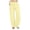 Yellow, variant on HAOTAGS Women Wide-Leg Pants,Drawstring Waist Breathable Summer Relaxed Cotton-Linen Pants Light Blue L