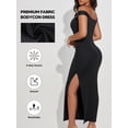 thumbnail image 4 of Athlemo Women Ruched Off Shoulder Dress Bodycon Party Elegant Midi Dresses, 4 of 7