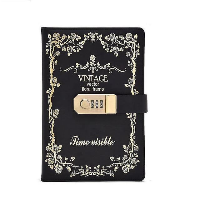 Cuaderno con candado de combinación CHAO Diario de cuero de PU 220 x 150 mm
