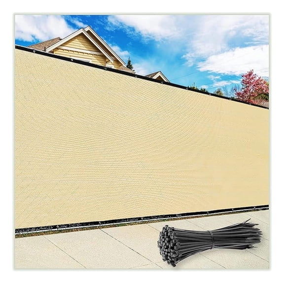 Customized Size Fence Screen Privacy Screen Beige 6' x 3' - Grade 170 GSM - Heavy Duty - 3 Years Warranty - Cable Zip Ties Included