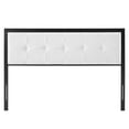 thumbnail image 4 of Tufted Headboard, Full Size, Fabric, Metal Steel, Black White, Modern Contemporary Urban Design, Bedroom Master Guest Suite, 4 of 6