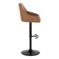 thumbnail image 5 of Hannah Adjustable Barstool Set of 2 Swivel, Black Bar Stools, Bar Chairs, Swivel Bar Stools Set of 2 with Back, Bar Height Stools Set of 2 (Camel Faux Leather), 5 of 6