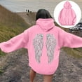 thumbnail image 5 of Fall Oversize Hoodies For Women Angel Wing Print Long Sleeve Hooded Drawstring with Pocket Y2k Winter Sweatshirts Pink, 5 of 5
