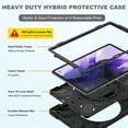 thumbnail image 2 of Dteck Case for Samsung Galaxy Tab S7 FE 5G 12.4-inch SM-T730 T735 T736B T736N (2021),Shockproof Armor Heavy Duty Drop Protection Shield Cover Kickstand Handstrap Palmstrap Rubber Hard Case,Black, 2 of 8