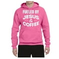 thumbnail image 2 of Fueled by Jesus and Coffee Funny Christian | Mens Inspirational/Christian Hooded Sweatshirt Graphic Hoodie, Neon Pink, Small, 2 of 3