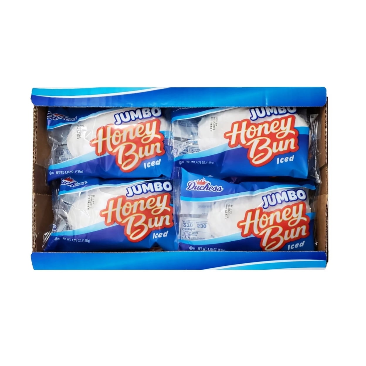 Duchess Jumbo Iced Honey Buns, 4.75 Ounce (Pack of 12)