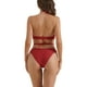 thumbnail image 3 of Conjuntos de bikini halter para mujer INSPIRE CHIC de 2 piezas con lazo doble en la parte trasera, parte inferior triangular, trajes de baño, talla X-Large, rojo, 3 of 5