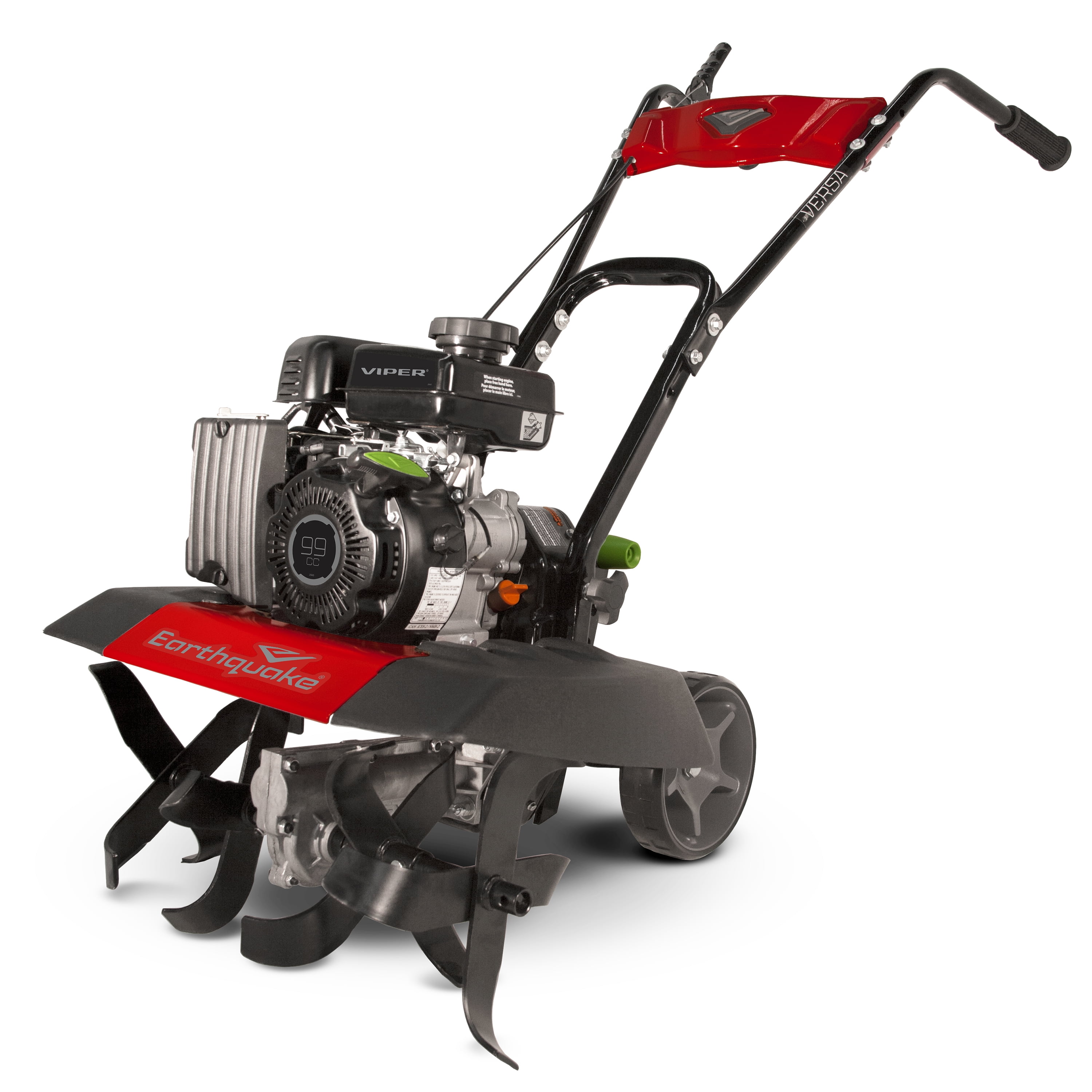 Earthquake Badger Front Tine Tiller Adjustable Tilling Width Two-Position Wheel Assembly Model: 38040 Powerful 140cc 4-Cycle Briggs and Stratton Engine 