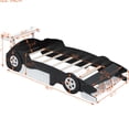thumbnail image 6 of Twin Size Race Car Bed With Wheels, Black - Enhances Bedroom Decor And Provides Optimal Sleeping Support Wheels In Ensures A Restful Comfortable Night, 6 of 7