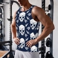 thumbnail image 5 of Lsque white arrow Skull Pattern Mens Tank Tops Muscle Athletic Quick Dry Sleeveless Workout Fitness T Shirts Beach Tank Top, Loose-fit Sleeveless Shirt for Men-3X-Large, 5 of 7