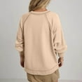 thumbnail image 3 of Annhoo Long Sleeve Shirts for Women V Neck Casual Knitted Tops Fall Loose Solid Going out Blouse Tees, 3 of 6