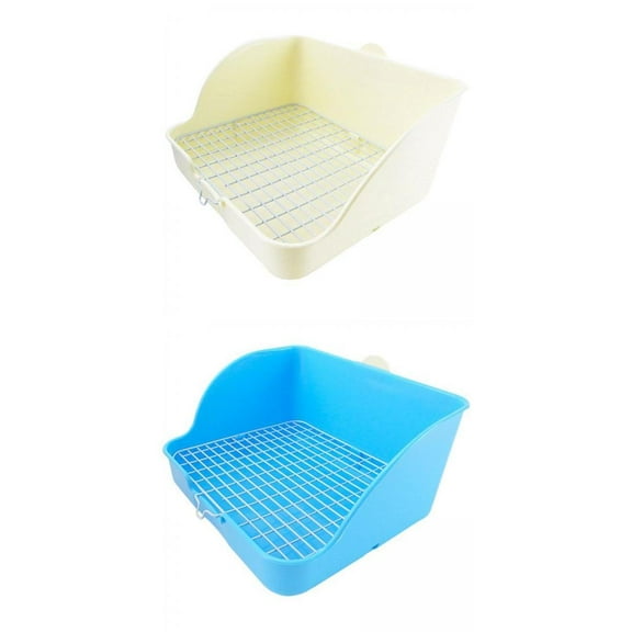 Litter Tray Toilet,Rabbit Litter Box for Cage Corner ,Pet Litter Pan Trainer Bunny Litter Box Cleaner,corner large toilet guinea rats Small Animal,Hamster Chinchilla Ferret