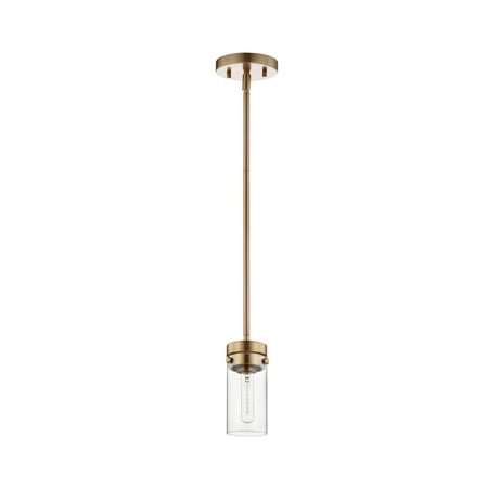 Nuvo Lighting Intersection 1 Light Mini Pendant Burnished Brass with Clear Glass - Burnished Brass