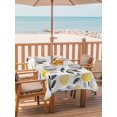 thumbnail image 2 of 60x84 Inch Outdoor Tablecloth with Umbrella Hole Zipper Rectangle Summer Lemon Rectangular Tablecloths Outside Waterproof Watercolor Fruit Grey Leaf Patio Table Cloth Cover for Picnic Party, 2 of 8
