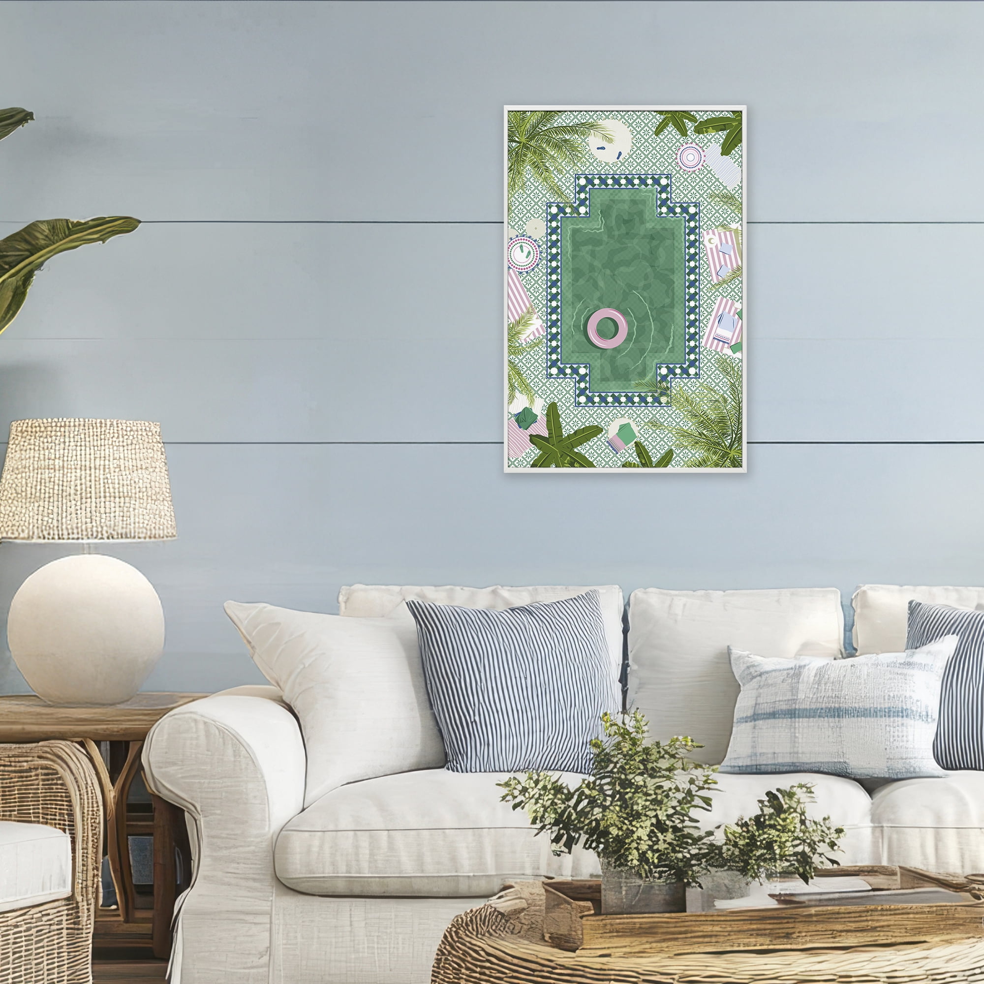 Stupell Industries Morocco Riad Pool White Framed Giclee Art, design by Vero Illustrates