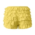 thumbnail image 5 of GEWSEY Ruffle Shorts Womens Bloomers Y2k Shorts Tiered Micro Booties Summer Women Ruffle Underwear Women (Yellow, L), 5 of 7