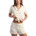 thumbnail image 3 of dELiA*s Women's Pajamas - 2 Piece Super Soft Button Down Sleep Shirt and Lounge Shorts (S-3X), 3 of 8