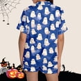 thumbnail image 5 of Halloween Pajamas Halloween Satin Pumpkin Pocket Button Nightwear Pajamas for Women Set, 5 of 7
