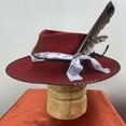 thumbnail image 6 of Elegant Fedoras Homburg Wool Hat with Exotic Ribbon Wool Wide Brimmed Western Hat for Show Wear Unisex Hat, 6 of 9
