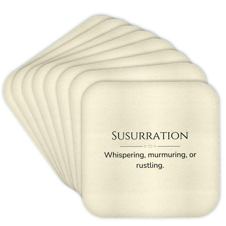 3drose, Susurration and Its Meaning Typography, Set of 8 Coasters - Soft