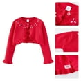 thumbnail image 5 of OBEEII Cardigan for Infant Toddle Girls Floral Embroidery Crochet Sweater Tops Long Sleeve Ruffle Shawl Coat Children Girls Shrug, 5 of 6