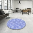 thumbnail image 3 of Ahgly Company Indoor Round Patterned Sky Blue Dress Blue Area Rugs, 8' Round, 3 of 6