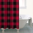 thumbnail image 4 of Red Black Plaid Checkered Pattern Shower Curtain 36"x72" ,Bathroom Decorative Shower Curtains Set with 12 Hooks,Modern Waterproof Washable Shower Curtain, 4 of 6