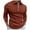 Brown, variant on HAiming Men's Long Sleeve Shirts Solid Color Zipper Lapel Neck Stretchy Pullover Tops Plus Size Casual Tee Blouses