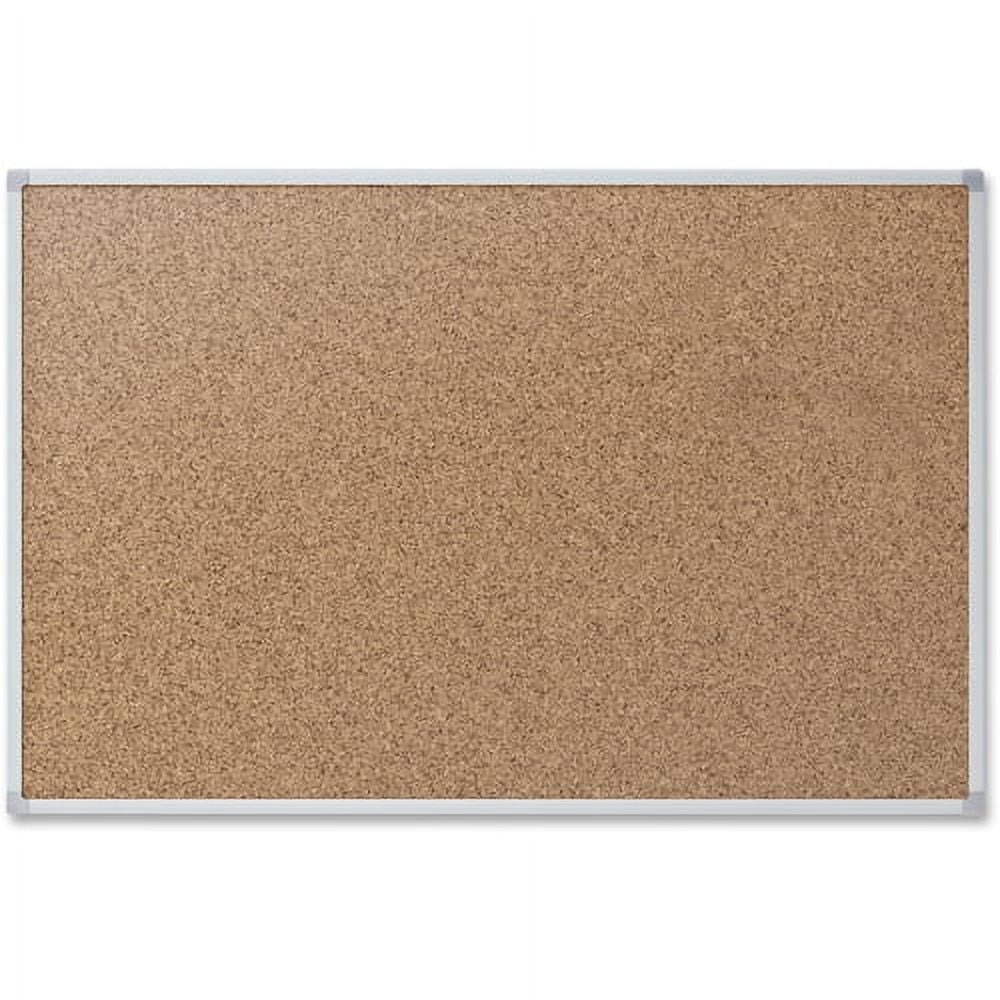 Mead 85360 Economy 24 x 18 Cork Board with Aluminum Frame - Tan Surface/Silver Aluminum Frame