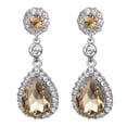 thumbnail image 2 of Ziurtnc 1 Pair Women Shining Rhinestones Drop Earrings Waterdrop Shape Tassel Sparkling Dangle Earrings Jewelry Gift, 2 of 8