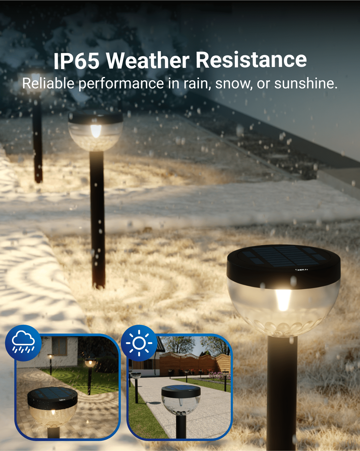 Sunco 6 Pack Round Solar Pathway Lights Outdoor, Super Bright 120 LM, 2CCT 2700K Soft White & 4000K Cool White, Dimmable Path Lights for Garden, Backyard, Walkway, Driveway.