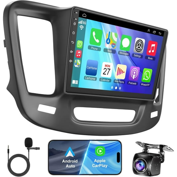 Car Radio for Chrysler 200 200C 2015-2017, 4GB RAM   64GB ROM 9” HD Touchscreen Car Stereo – Android 12 System, Wireless CarPlay & Android Auto, GPS Navigation & Bluetooth, Back-up Camera, FM Radio