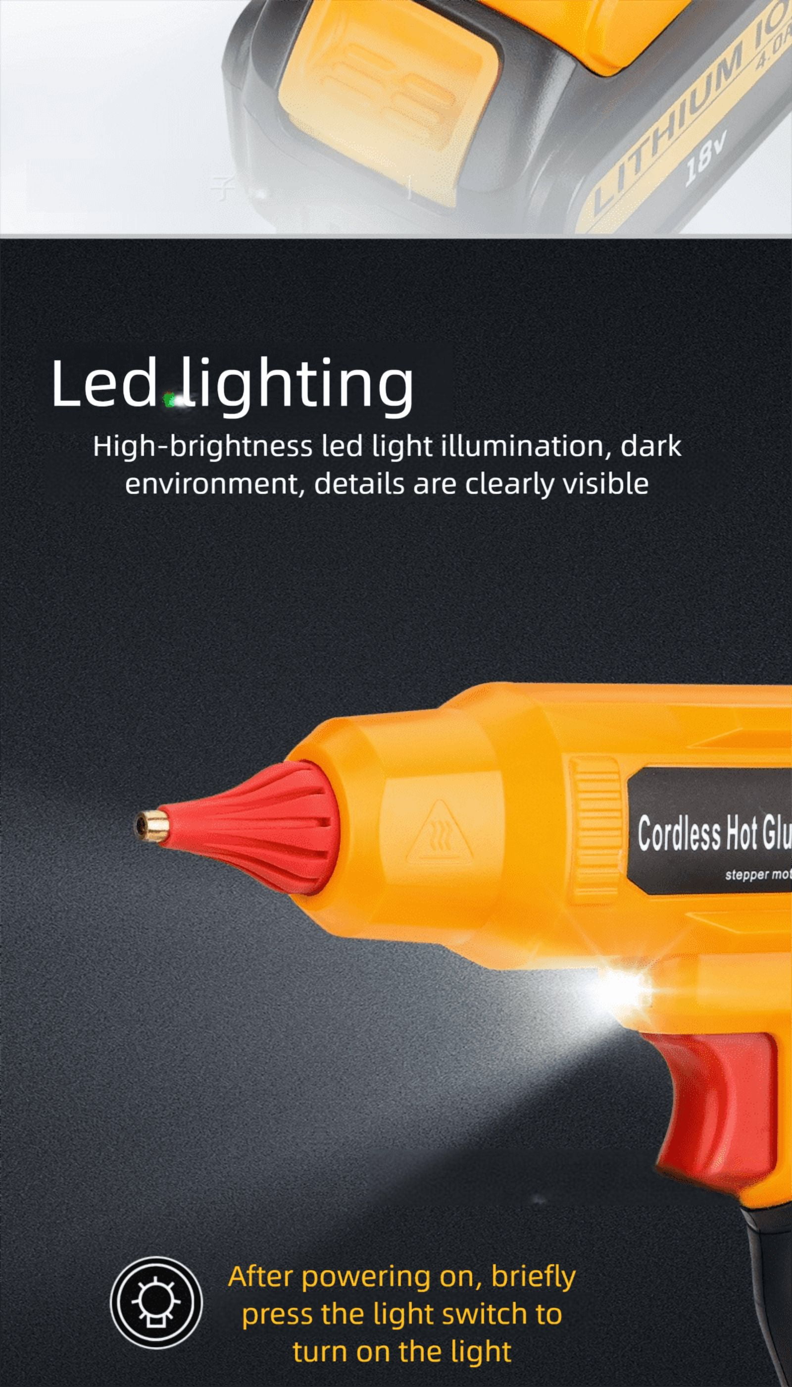 Cordless Hot Glue Gun for Ma.kita 18V Max Lithium-ion Battery,  Quick Preheat Hot Melt Glue Gun with 10 Pcs Glue Sticks for Arts/Crafts/Diy/Repairs(Tool Only)