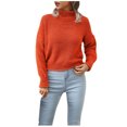 thumbnail image 1 of Gibobby Suéteres mujer, Suéter de cuello alto para mujeres y mujeres, disfraz de manga larga para adultos(Naranja,Talla única), 1 of 5