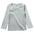 thumbnail image 1 of KISBINI Camiseta unisex de manga larga 100% algodón para niñas, color gris claro 5T, 1 of 5