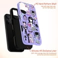 thumbnail image 4 of Cute Pastel Goth Phone Case for iPhone 17 16 15 14 13 12 11 Pro Plus Mini, Lavender Retro Cartoon Collage Cover, 4 of 6