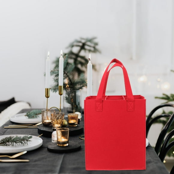 UPOUART Bolsa Decorativa Roja Para Llevar Vino Y Cerveza Con Dividido Y Material De Fieltro