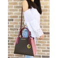 thumbnail image 2 of Michael Kors Kimberly Small Satchel Brown Mk Signature Mulberry Pink Crossbody, 2 of 11
