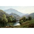 thumbnail image 2 of De Breanski, Alfred 24x17 White Modern Wood Framed Museum Art Print Titled - English Mountain Lake, 2 of 4