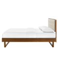 thumbnail image 6 of Platform Bed Frame, Twin Size, Wood, Brown Walnut Beige, Modern Contemporary Urban Design, Bedroom Master Guest Suite, 6 of 10