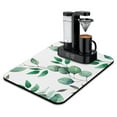 thumbnail image 1 of Versatile Sage Green Leaves Design Dish Drying Mat - High Absorbency and Large Size - Ideal for Kitchen Counters & Coffee Bars, 1 of 7