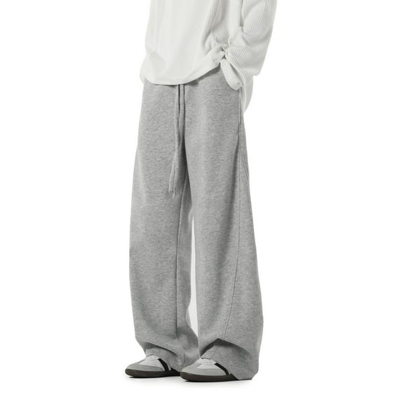 Men's Wide Leg Sweatpants Baggy Oversized Flared Bell Bottom Loose Streetwear Track Pants TrousersLight Gray M