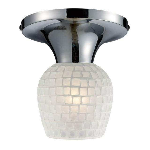 ElkGroup International 10152/1PC-WHT Celina 1-Light Semi-Flush In Polished Chrome And White Glass